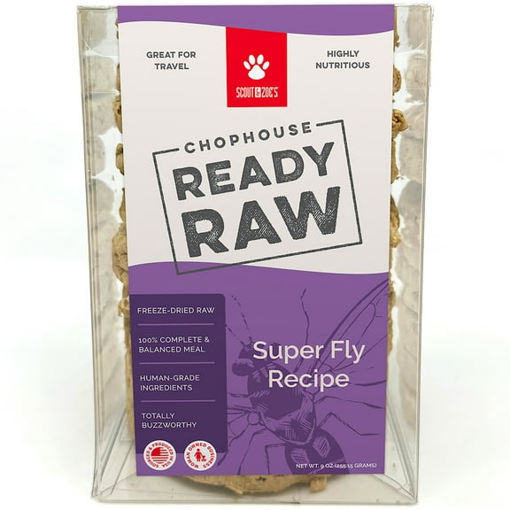 Scout & Zoe's: Chophouse Ready Raw - Super Fly - 9 Dog Food Freeze-Dried Patties, Limited Ingredient Complete Pet Meal, Rehydrated Patty = 1lb Food