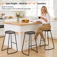 thumbnail image 4 of FIRAVOE Bar Height Bar Stools (Saddle Seat Backless) Barstools Set of 4, 30" Rustic Wooden Counter Stools Kitchen Stools, 4 of 10