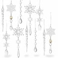 thumbnail image 1 of Bewildely 18 Uds. De adornos de cristal deslumbrantes acrílicos y guirnaldas de carámbanos para impresionantes adornos de carámbanos de árbol Kits de decoración para fiestas blanco, 1 of 6