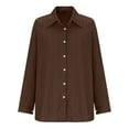 thumbnail image 6 of Snoarin Women Shirts Oversized Solid Color Long Sleeved Button Up Shirt and Adjustable Sleeve Top Pleated Pattern Casual Shirt XL-5XL, 6 of 6