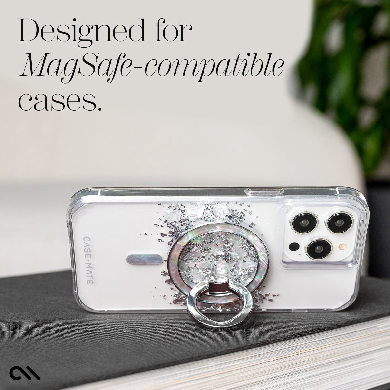 Case-Mate Magnetic Phone Ring Holder / Stand [MagSafe Compatible] for iPhone 15 14 13 12 Pro Max - Mother of Pearl