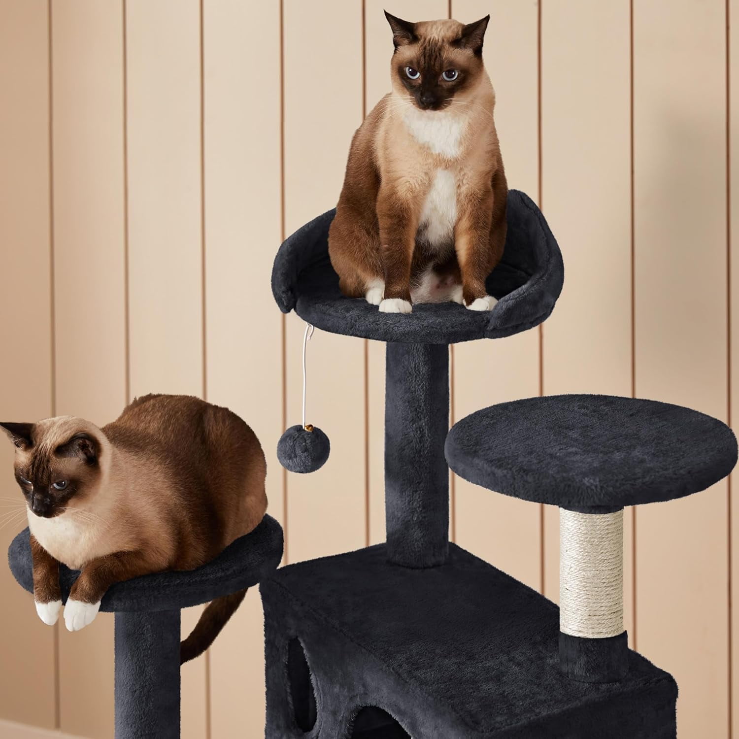 GMNIU 54in Cat Tree Tower Condo, Cat Tree for Indoor Cats w/Scratching Post for Kittens Pet House Play