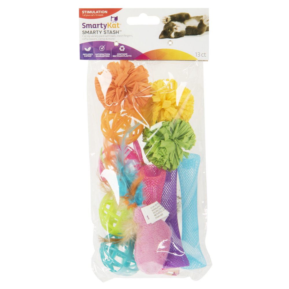 SmartyKat Smarty Stash Catnip Cat Toys, 13 Count