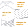 thumbnail image 6 of Bellemave Twin Size Metal House Bed with Roof and LED Lights Montessori House Bed with Headboard and Footboard Floor Bed Frame with Slats (Twin, White), 6 of 10