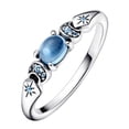 thumbnail image 2 of 925 Sterling Silver Sparkling Blue Zircon Moon Star Ring Women Finger Ring For Party Jewelry, 2 of 6
