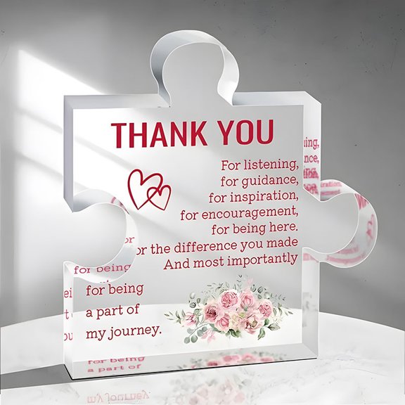 Thank You Gifts for Women, Boss Teacher Appreciation Gifts, Therapist Gifts, Coworkers Thank You Gifts, Thank You Acrylic Decoration Sign Acrylic Plaque Sign Appreciation Thoughtful Unique Plaque