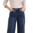 thumbnail image 5 of Martha Stewart Women's Wide Leg Pintuck Pant, High-Rise Soft Stretch Denim & Twill Trouser with Front Seam Detail, 5 of 7