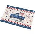 thumbnail image 2 of Independence Day Indoor Doormat,Comfy Shaggy Mats for Bathroom Farm Blue Truck USA Flag Plush Floor Rugs Cozy Shag Doormat Carpets Indoor Entrance Decor Patriotic Fireworks, 2 of 6