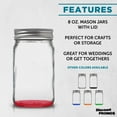 thumbnail image 2 of Small Mason Jars with Lids Set 8 oz. Set of 10, Bulk Pack - Glass Jars for Overnight Oats, Candies, Fruits, Pickles, Spices, Beverages - Red, 2 of 5