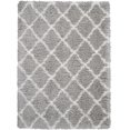 thumbnail image 2 of Nourison Ultra Plush Shag Trellis Grey/Ivory 5' x 7' Area Rug, (5x7), 2 of 9