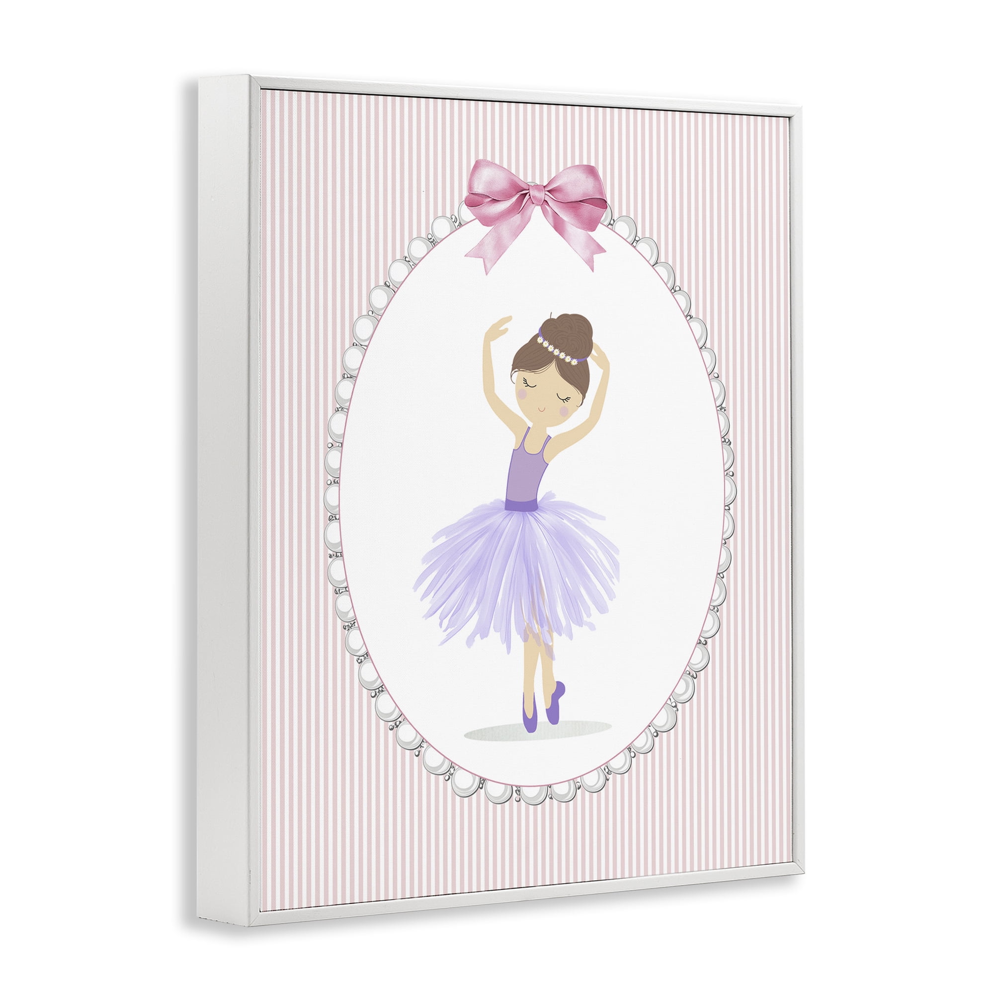 Stupell Industries Graceful Dance on Stripes White Framed Giclee Art, design by Christine Simpson Art