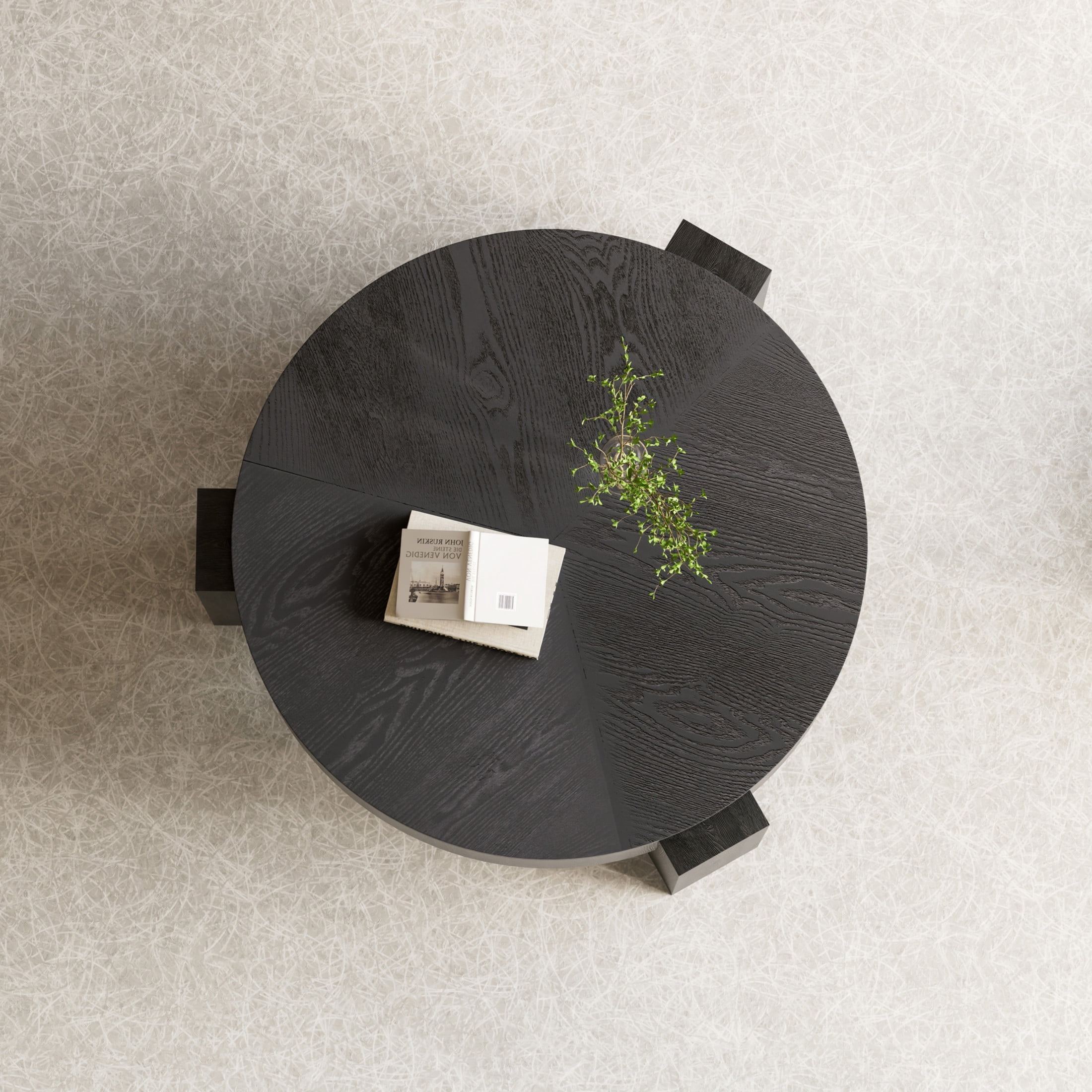 Noble House Lira 33" Round Coffee Table with Hidden Storage, Sturdy Accent Table for Living Room, Small Space, Black
