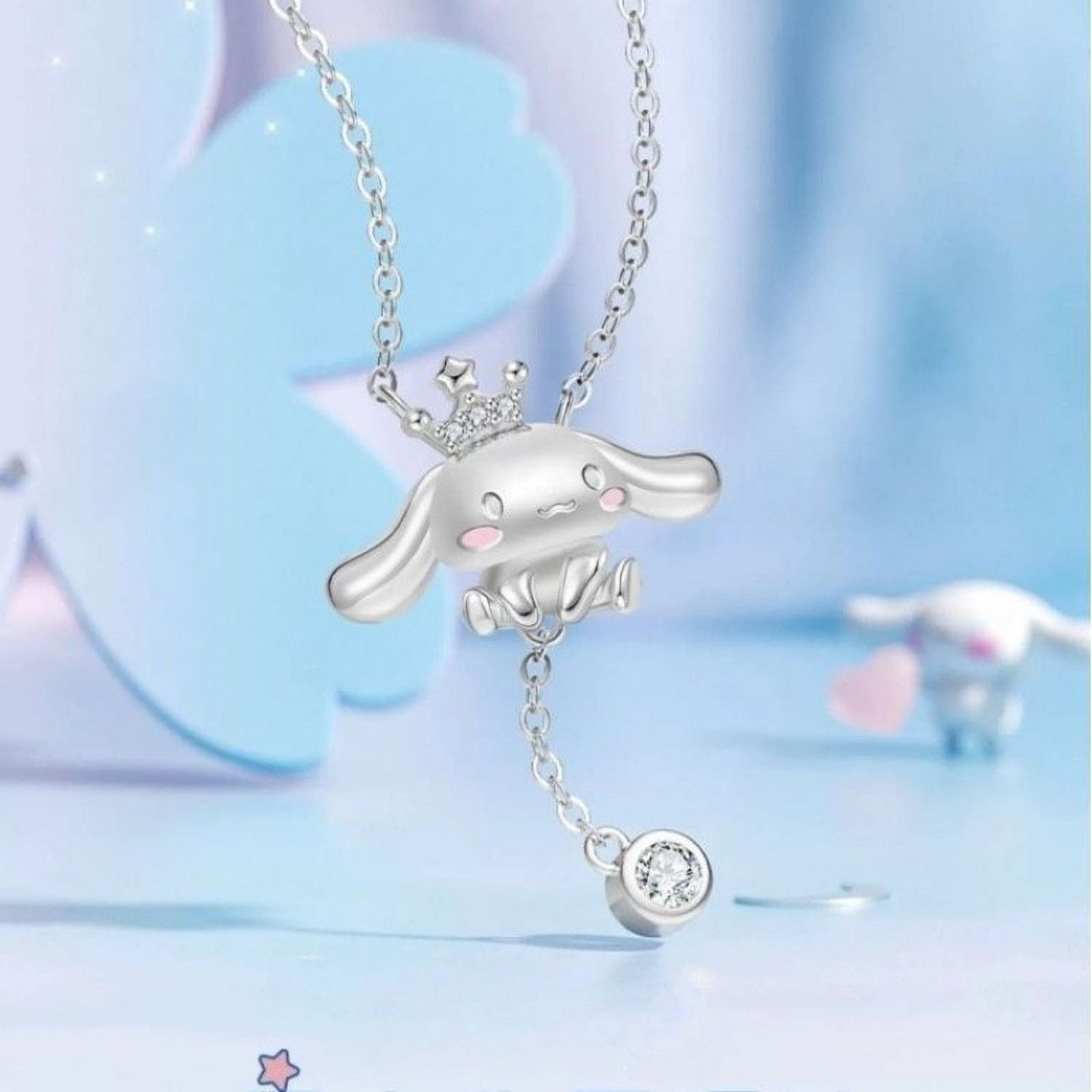 Cute Sanrio Necklace Cinnamoroll Kawaii 925 Silver Pendant Clavicle Chain  Ornaments Girl&Child Birthday Gifts Jewelry Lover Gift