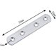 thumbnail image 2 of Soporte de estante de 10 piezas, soporte de esquina de acero inoxidable, soporte de esquina plano plateado con cuatro orificios para tornillos, 7616 mm, 40 tornillos de acero inoxidable M4X16 gratis JAMW Sencillez, 2 of 5