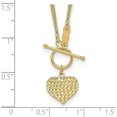 thumbnail image 5 of Solid 14k Yellow Gold Polished 3-Strand Diamond Cut Heart Toggle Necklace - 18" Chain, 5 of 8