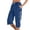 a-Blue20948, variant on VNKIDY Womens High Waist Drawstring Elastic Waist Capri Pants Contrast Side Stripe Trim Side Pocket Loose Fit Casual Athletic Trousers For Sports Daily Wear Navy M