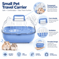 thumbnail image 4 of OANLKGI Small Pet Travel Carrier 10.83 x 8.66 IN Acrylic Viewing Panels Transparent Animal Transport Box Water Bottle and Carry Handle Portable Ventilated Pet Cage Pet Travel Blue, 4 of 5