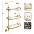 thumbnail image 3 of Kate and Laurel Marit Three-Tiered Wall Shelf, 18 x 6 x 30, Gold, Glam Decorative Floating Shelf Storage and Wall Organizer for Over the Toilet Storage Bathroom Display, 3 of 9