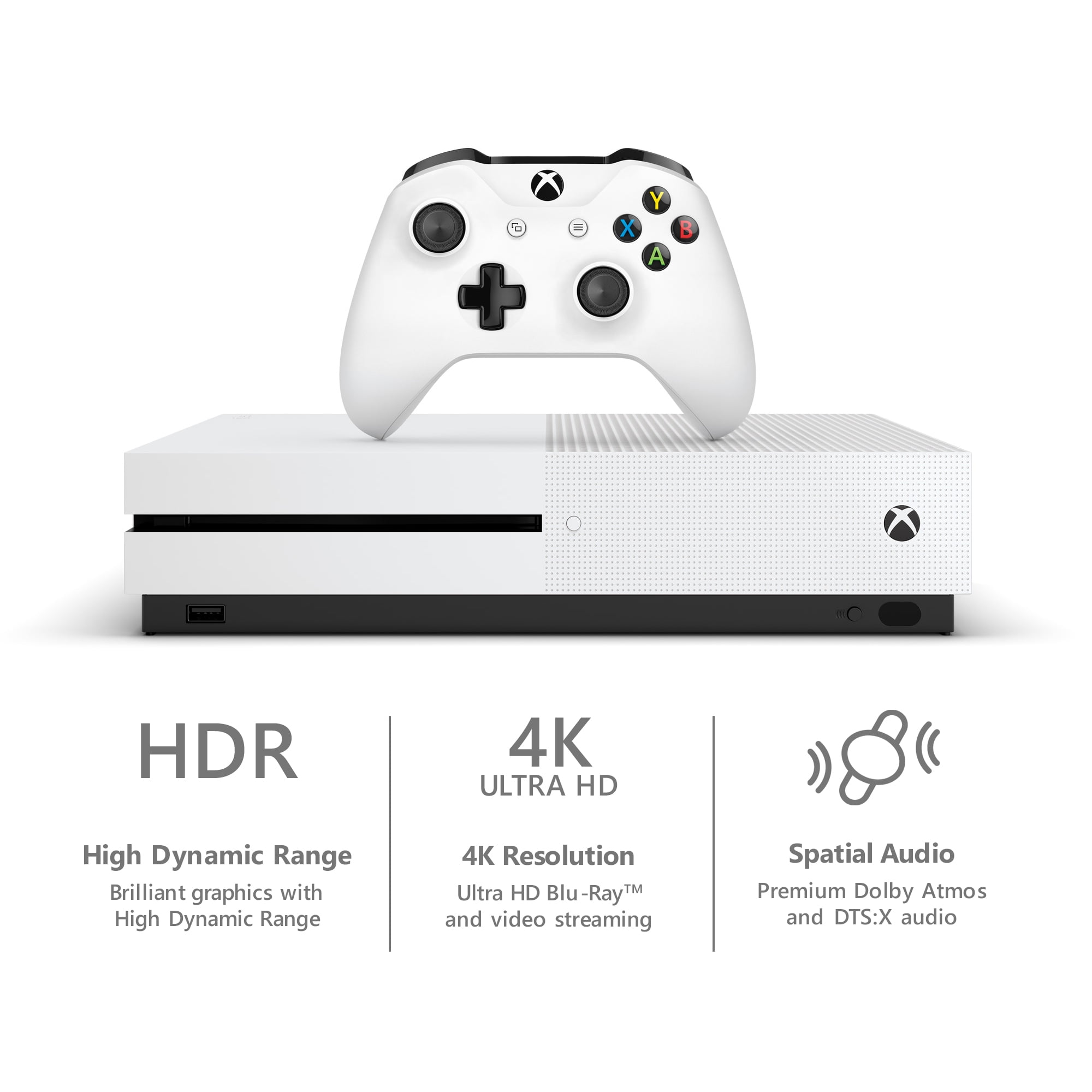  Xbox One S All Digital Edition Console Bundle w/Fortnite  exclusive - Downloads for Minecraft, SOT, & Fornite Battle Royale - 1TB  Hard Drive Capacity - Enjoy disc-free gaming - Includes 1