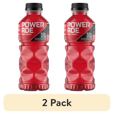 (2 pack) POWERADE Fruit Punch Electrolyte Sports Drink Bottle, 20 fl oz