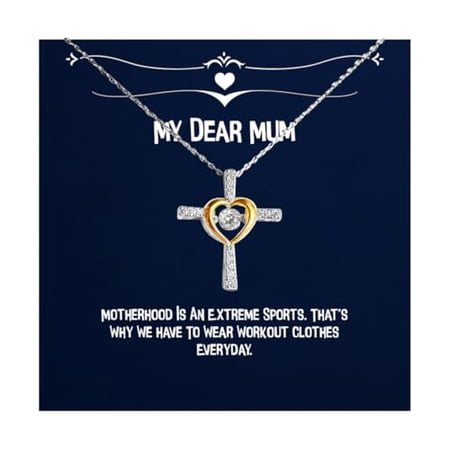 Love Mum Gifts Motherhood Is An Extreme Sports. That s Why We Have To Wear New Cross Dancing Necklace For Mother From Son Funny mothers day gift Funny mom gift Funny necklace Funny cross