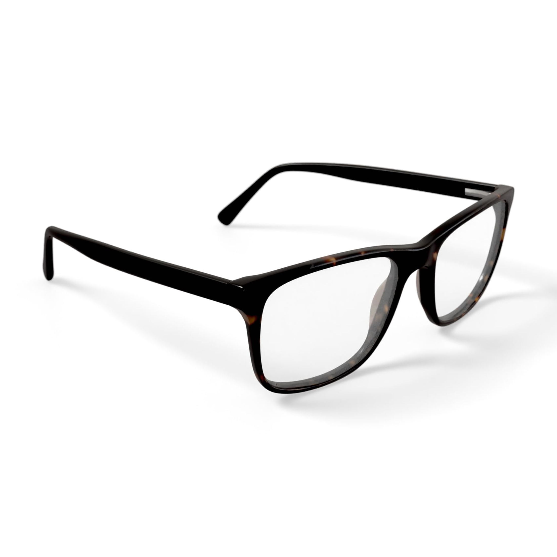 Walmart Men's 0413-08 Square Prescription Eyeglasses with Case, Brown Tortoise