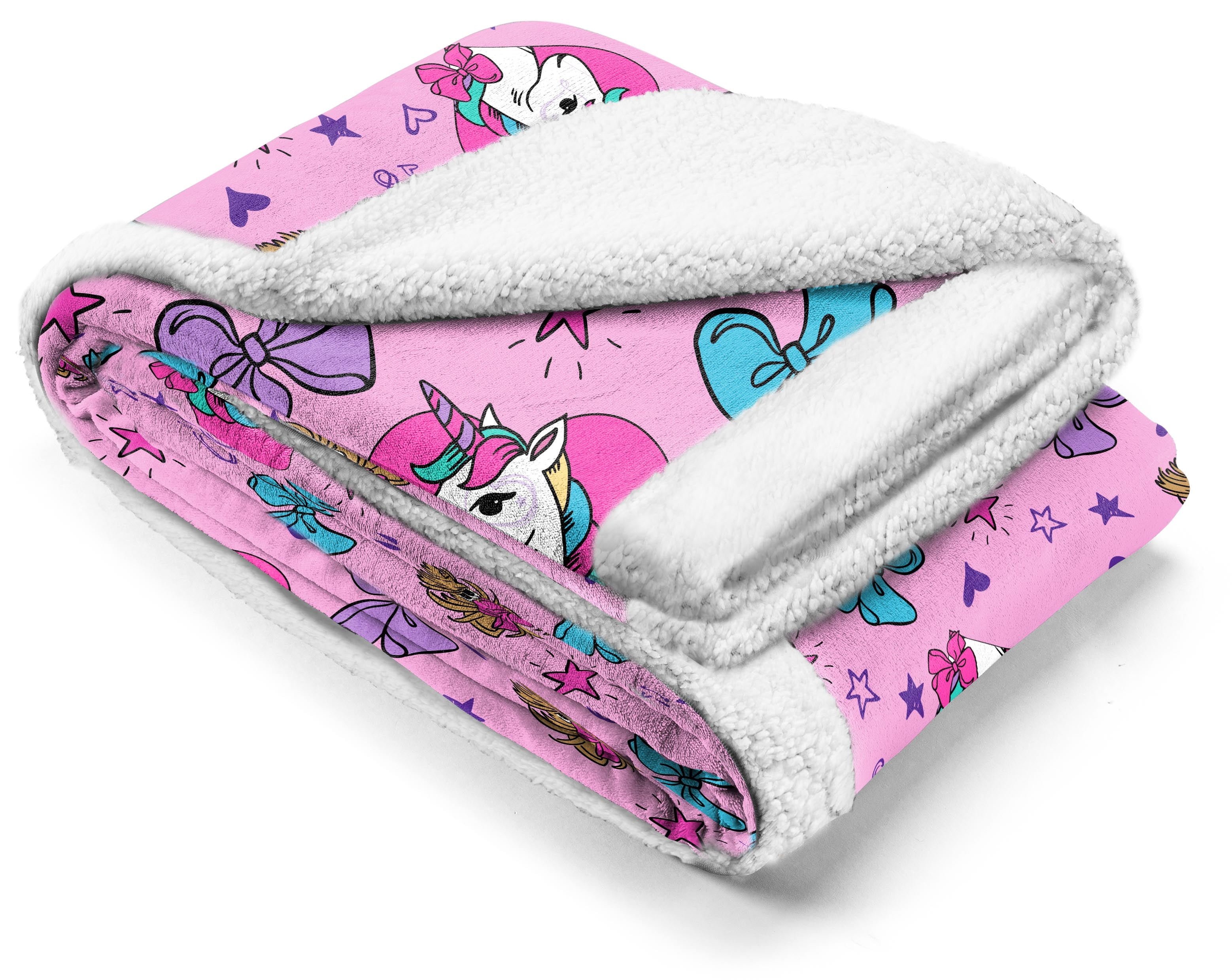 Girls Jojo Siwa Fleece Throw Blanket 45"x60" Hearts Bows 