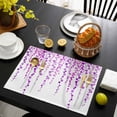 thumbnail image 3 of Purple Polka Dots Placemats Set of 4, Vintage Abstract Art Watercolor Placemats for Dining Table, Place Mats for Kitchen Tabletop, Waterproof Wipeable Dining Table Mats Set, 3 of 9