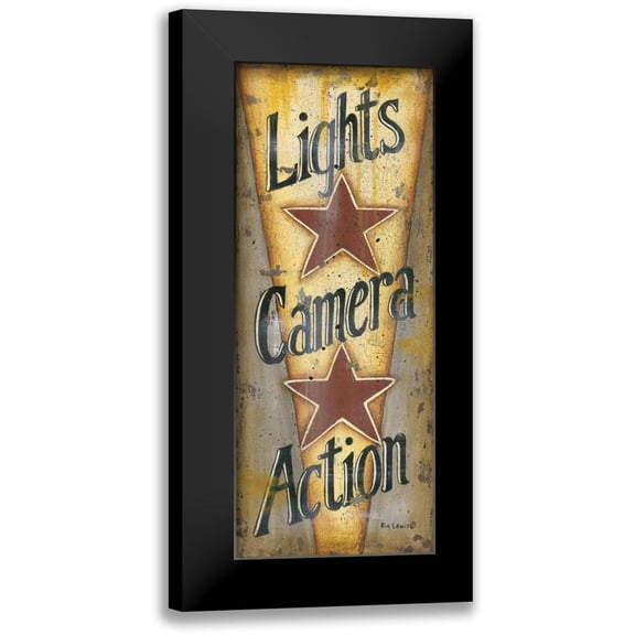 Lewis, Kim 8x14 Black Modern Framed Museum Art Print Titled - Lights-Camera-Action