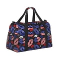 thumbnail image 2 of Fotbe American With Lips Bolsa de Viaje con Estampado, Bolsa de Fin de Semana para Mujer con Compartimento para Zapatos, Bolsa de Gimnasio con Bolsillo Húmedo, 2 of 7