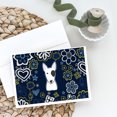 thumbnail image 2 of Blue Flowers Bull Terrier Greeting Cards and Envelopes Pack of 8, 2 of 2