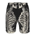 thumbnail image 3 of Rocae Skeletons Love Flowers for Men's Beach Shorts Casual Elastic Waist Drawstring Summer Beach Shorts,S-3XL-Small, 3 of 6