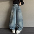 thumbnail image 2 of Shadoumai Girls Wide Leg Pants Ribbed Textured Palazzo Trousers Drawstring Elastic Waist Pull On Casual School Travel, 2 of 7