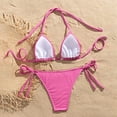 thumbnail image 4 of Staron Women's Bikini Swimsuit High Waist Triangle Top Two Piece Bathing Suit Beach Vacation Pool Party, Hot Pink S, 4 of 6