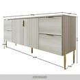 thumbnail image 2 of Castle Place Comtemporary Sideboard Accent Cabinet, Light Grey, 2 of 9