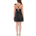thumbnail image 3 of INSPIRE CHIC Women's Pajamas Satin Spaghetti Strap Dress Lounge Sleepwear Cami Nightgown S Black, 3 of 4