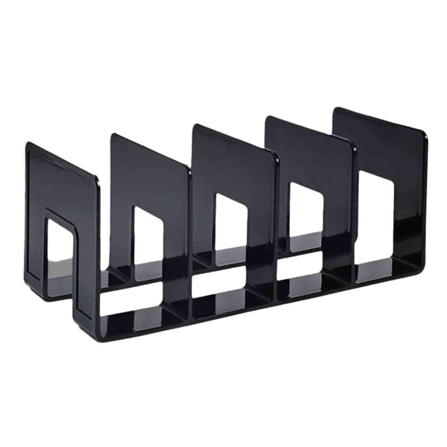 Book Organizer With 4 Compartments Acrylic File Organizer For Desk Clear File Sorter Desk File Organizer Sturdy Bookends For Books Magazines And Files Color File Craft Organizers And Storage
