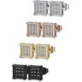 thumbnail image 1 of 4-8 Pairs Stainless Steel Stud Earrings for Men Women Square CZ Earrings,6-8MM A:4 Pairs 6MM -, 1 of 4