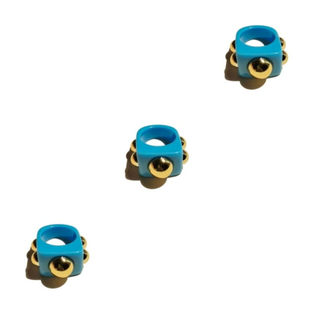 Youkk Beautiful Gold Rings Statement For Fashionable Women Durable Women Rings blue 3Set
