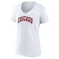 thumbnail image 2 of Women's White Chicago Bulls Alternate Logo V-Neck T-Shirt, 2 of 3