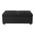 thumbnail image 4 of CorLiving Antonio Premium Faux Leather Deluxe Double Storage Ottoman, 4 of 9