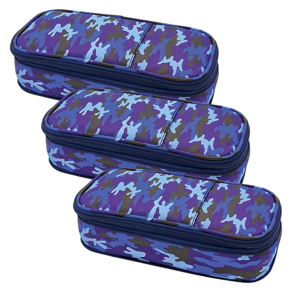 Teacher Created Resources Blue Camo Pencil Case, Pack of 3