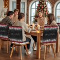 thumbnail image 5 of Merry Christmas Chair Covers Set of 8 Modern Snowflakes Buffalo Plaid Red Black Chair Back Covers Stretch Removable Washable Slipcovers Protector for Dining Room Kitchen Party Decor, 5 of 5