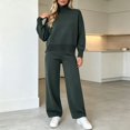 thumbnail image 6 of Atkumj Knit Sets Two Piece Women Stylish Ribbed Mock Neck Long Sleeve and Wide Leg Pants Suits 2 Piece Set Casual Loose Solid Color Two Piece Sets for Women Fall M, 6 of 8