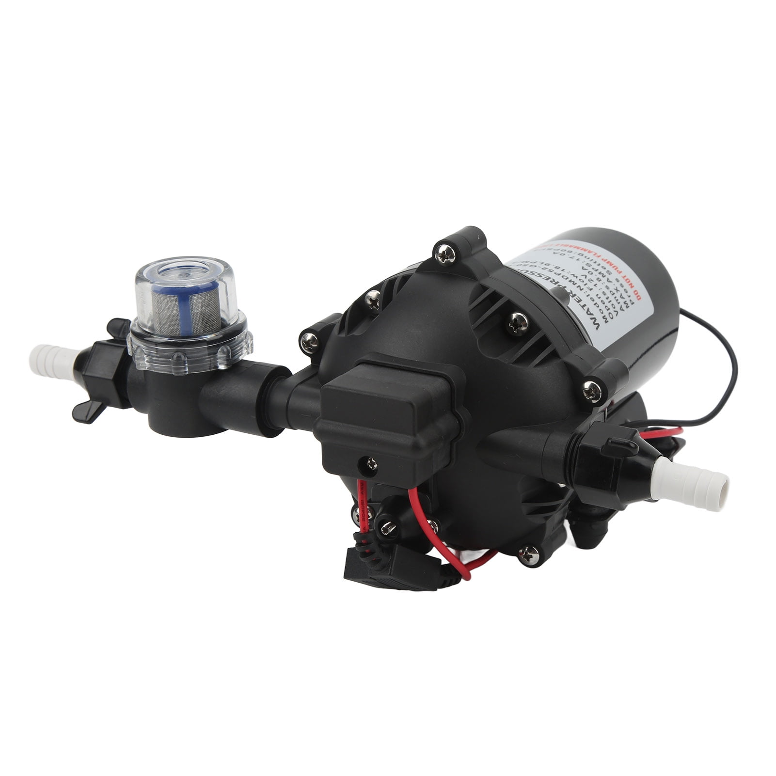 Bomba De Diafragma Eléctrica 12V CC – 60W, 75 PSI, Autocebante Para Jardín, Caravana O Riego