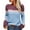 Blue, variant on TJAZFJPA Black Cropped Sweater Women's Autumn Winter Long Sleeve Knit Sweater with Striped Patchwork Round Neck Elegant Floral Crochet Top for Office Wear Green Sweater Women V Neck