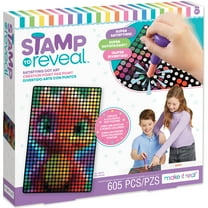 Make It Real: Stamp To Reveal Single - Glow Dragon - 605pcs - DIY Dot Poster Character, 11x16.5", Craft Kit, Artwork Activity, Girls & Kids Ages 6 