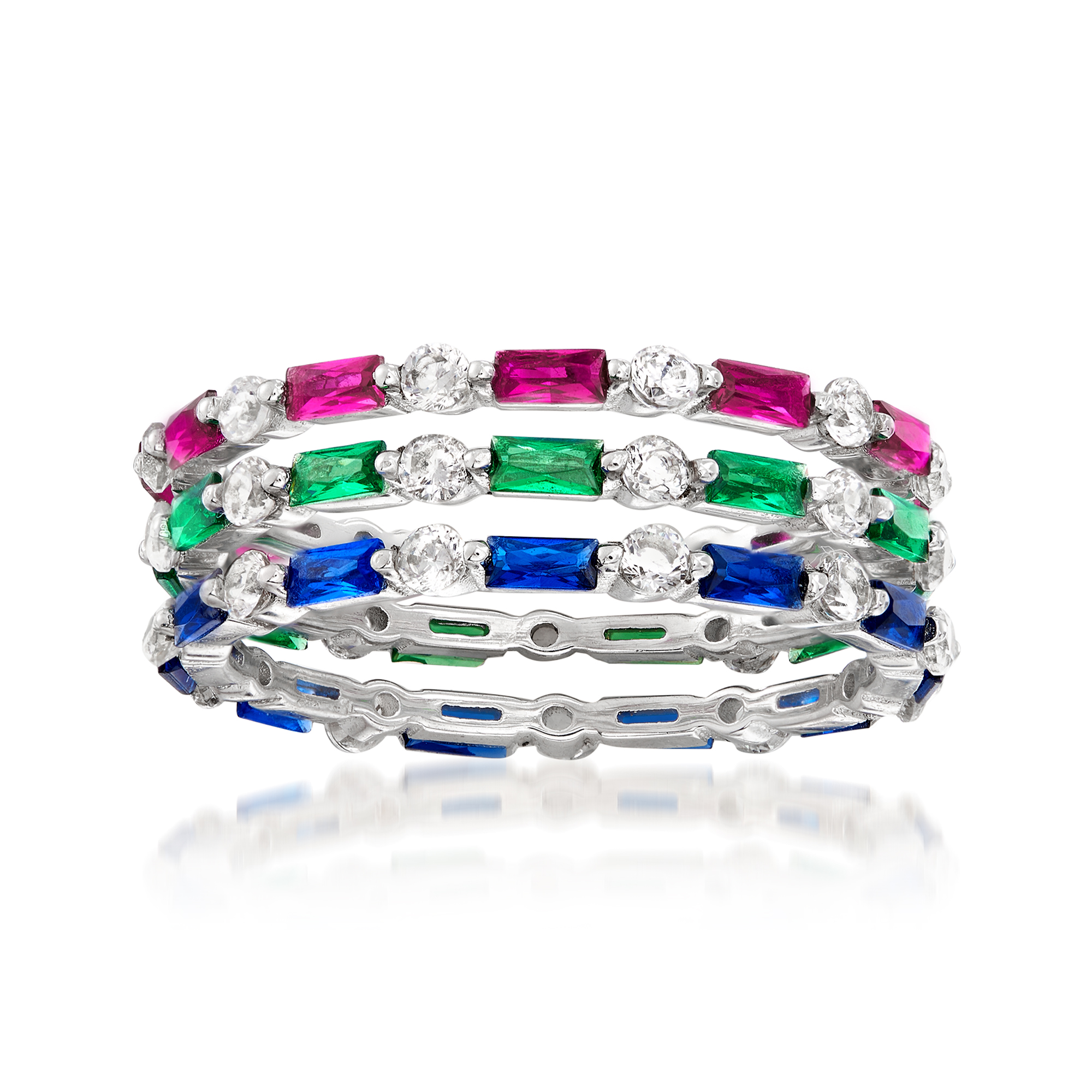 RossSimons 0.90 ct. t.w. Sapphire, Ruby and Emerald and .80 ct. t.w