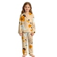 thumbnail image 4 of XAOFW Halloween Girls Pajamas Sets Long Sleeve Lapel Cartoon Print Shirts And Pants Two Piece Sleepwear Loungewear Sets Stylish Nightwear 7-8 Years, 4 of 4