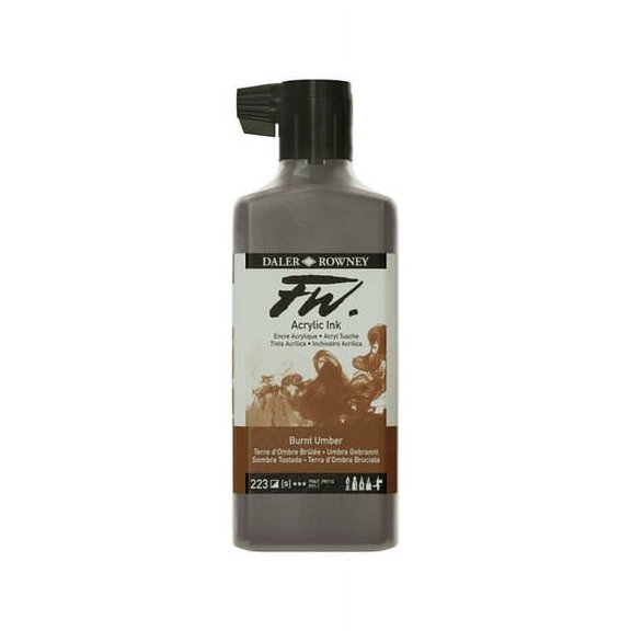 FW Acrylic Artists Ink 180ml-Burnt Umber